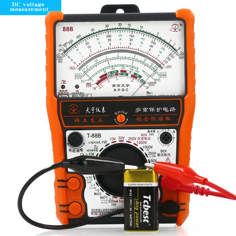 NJTY 88B Analoges Multimeter, mechanisch, hochpräziser Summer, Überlastschutz, universeller Tisch, interner Magnet – Detail 12