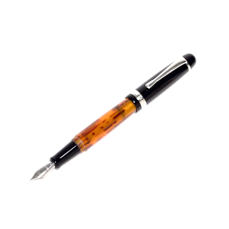 

Sublime OPUS 88 JAZZ Black Warrior Amber Orange Ebonite Fountain Pen NO.6 JOWO Nib Drop-in Ink Pen Writing Business Gift