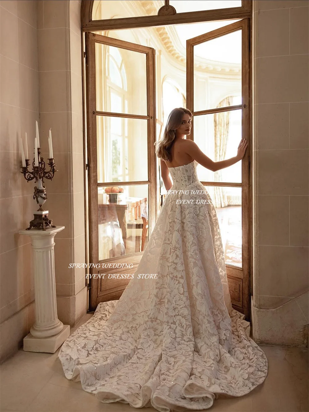 SPRAYING luxe brillant dentelle robes De mariée Sexy chérie robes De mariée une ligne longueur De plancher Robe De Mariée personnalisé 2026