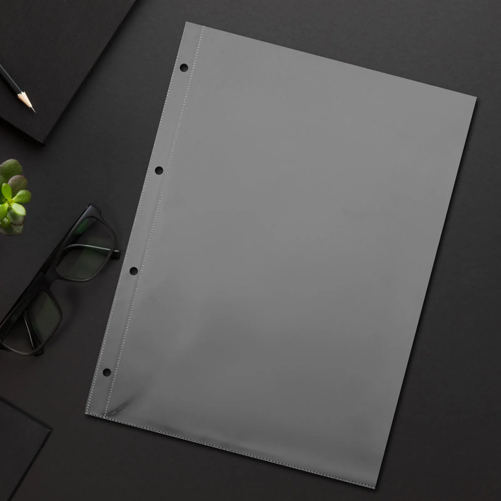 

10Pcs Clear Page Protectors PP Plastic Sleeves for Loose-Leaf Binder Document Folder Storage Binder Sheet Protectors