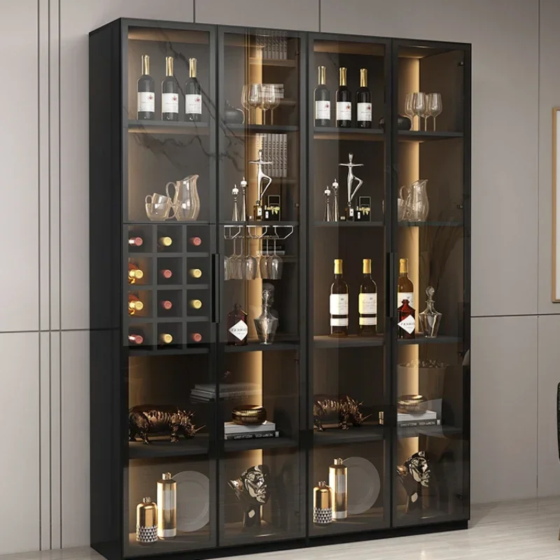 Oak Rest Wine Cabinet Luxury Rack Mobile Bar Alcohol Coffee Shelf Wine Cabinet Whisky Display Luxury Bar Furniture