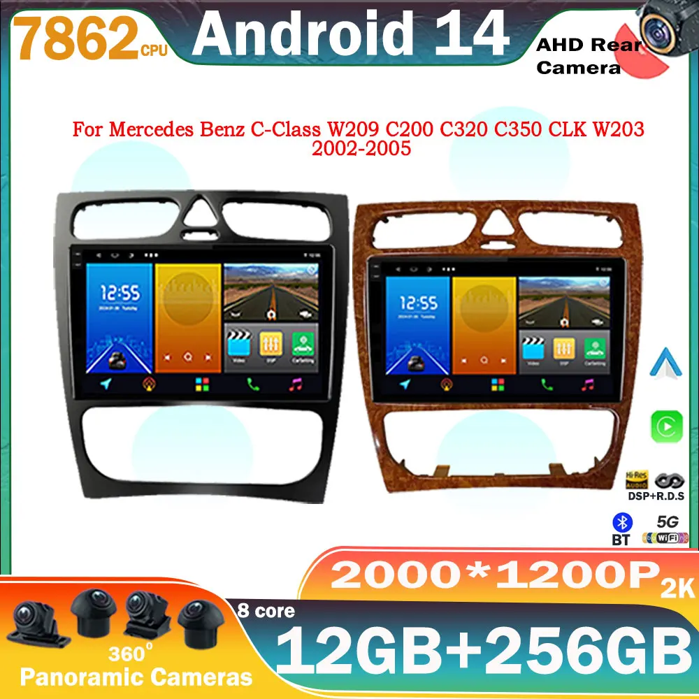 Car GPS Navigation For Mercedes Benz C-Class W209 C200 C320 C350 CLK W203 2002 - 2005 Android Auto Radio Multimedia Video Player