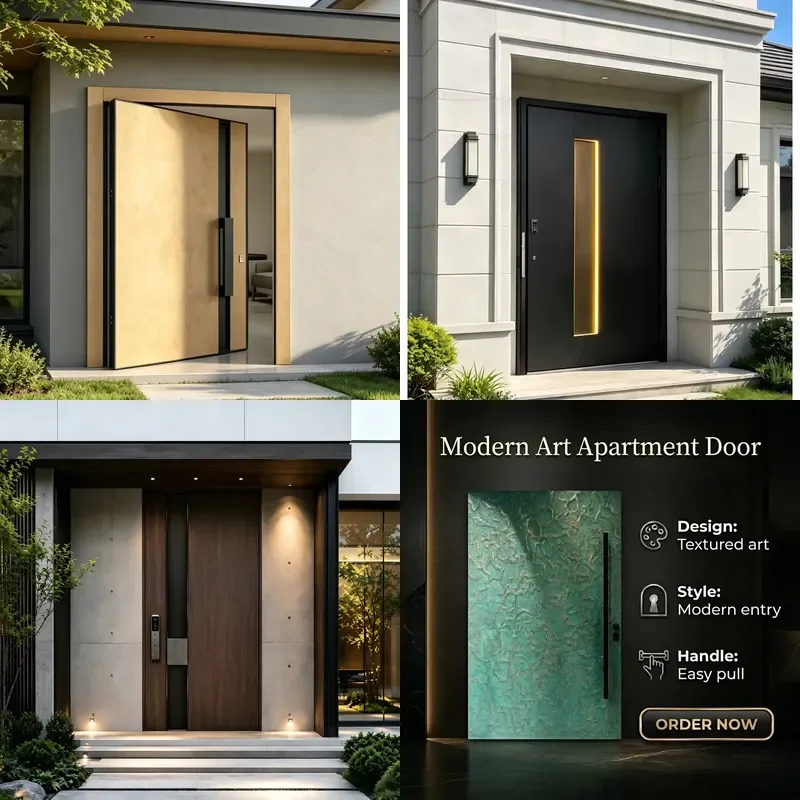 Custom Exterior Metal Pivot Door Modern Exterior Front Entry Door for Villa Project