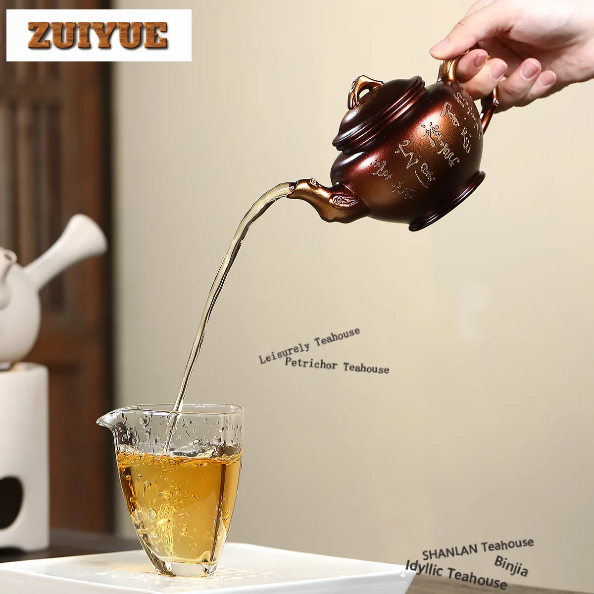 340ml Elegant Yixing Purple Clay Teapots Handmade Pot Raw Ore Shell Burnt Stone Yellow Mud Tea Infuser Kettle Zisha Tea Set