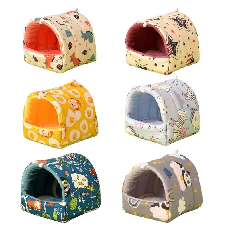 Small Animal Hammock House Hanging Tree Bed Cage Accessories Hamsters Plush Hideout Bedding Bed for Chipmunks Ferrets