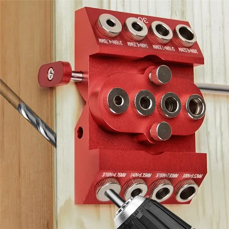 【AA86】30 45 90 Degree Angle Drill Guide Jig Drill Block For Straight Angled Holes With Detachable Drill Positioning Bar 1 Pcs