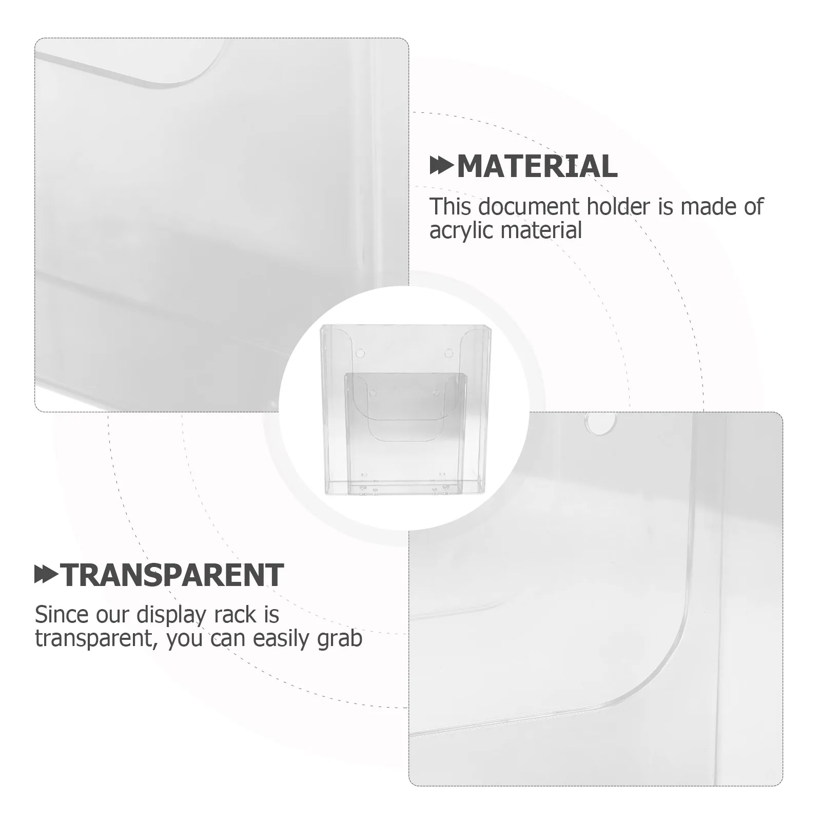 2pcs Acrylic Document Holder Wall Mount Rack A4 A5 Transparent File Organizer Brochure Storage Solution Desk Tidy