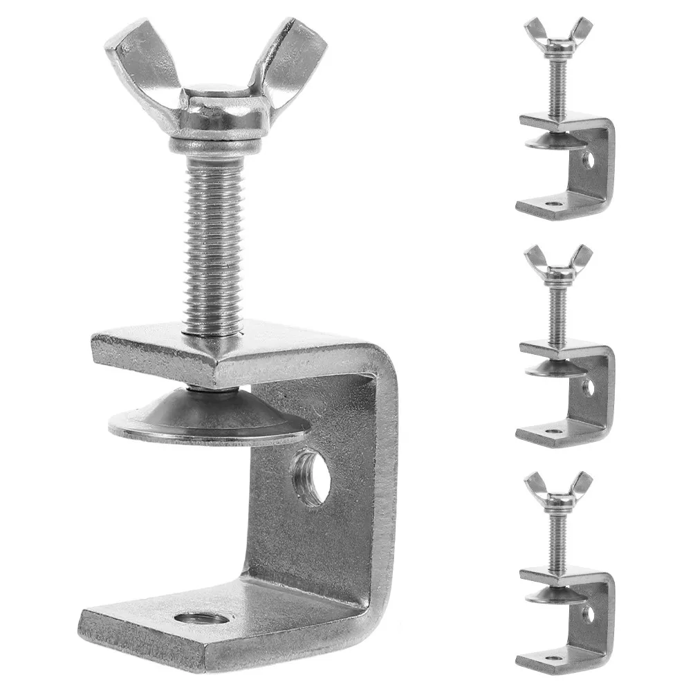 4Pcs Heavy Duty Mini Stainless Steel C Clamps Small U Clamps for Woodworking Mounting Craft Clamp C Clamp Metal U Bracket