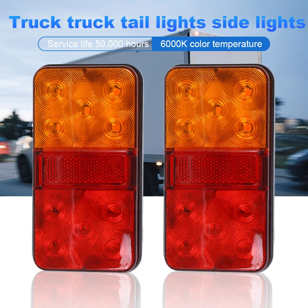 2-4Pcs Indicator Stop Light 12V LED Rear Tail Light Waterproof Trailer Truck Tail Lamp Rear Indicator Lamp For Trailer Caravan