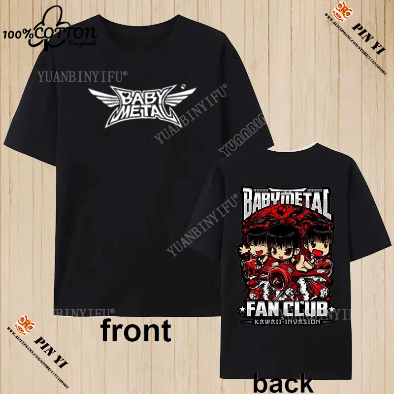 클래식 뉴 스타일 BABYMETAL 헤비 메탈 일렉트로 어쿠스틱 프린트 코튼 티셔츠 탑 밴드 여성 캐주얼 패션 streetwear