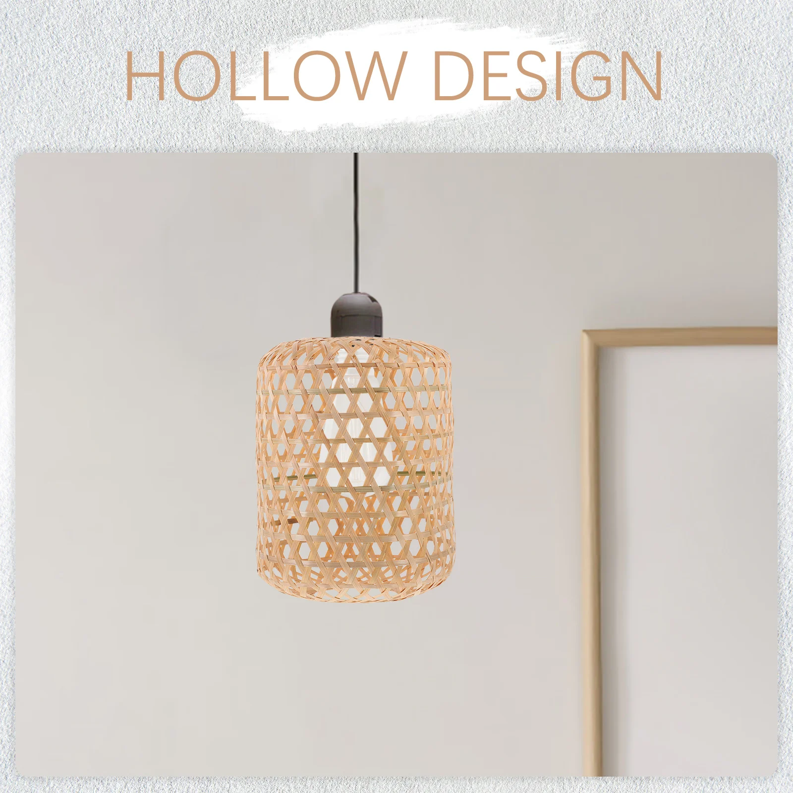 

Decorative Bamboo Lamp Shade Woven Pendant Light Cover for Bedroom Living Room Ceiling Hanging Chandelier Replacement