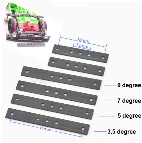 1pc/4pcs Carbon Fiber Angle Spacer 3.5/5/7/9 Degree Washer Stay Professional Parts Tamiya Mini 4WD Self Made Acc