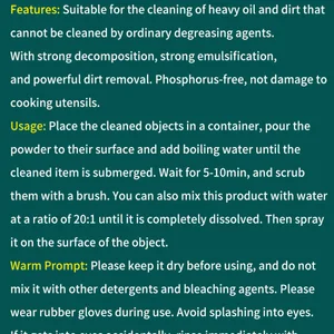 Pó De Limpeza De Graxa De Refrigerante, Cozimento Eficaz Cleaner, Cozinha e Banheiro 8 principais vendas bicarbonato de sódio em pó - №6