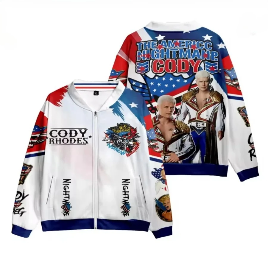

Cody Rhodes 3D Baseball Jacket Men Bomber Jacket Harajuku Hip Hop Hoodie Casual Stand Collar Zipper Sweatshirt Casual Sportswear