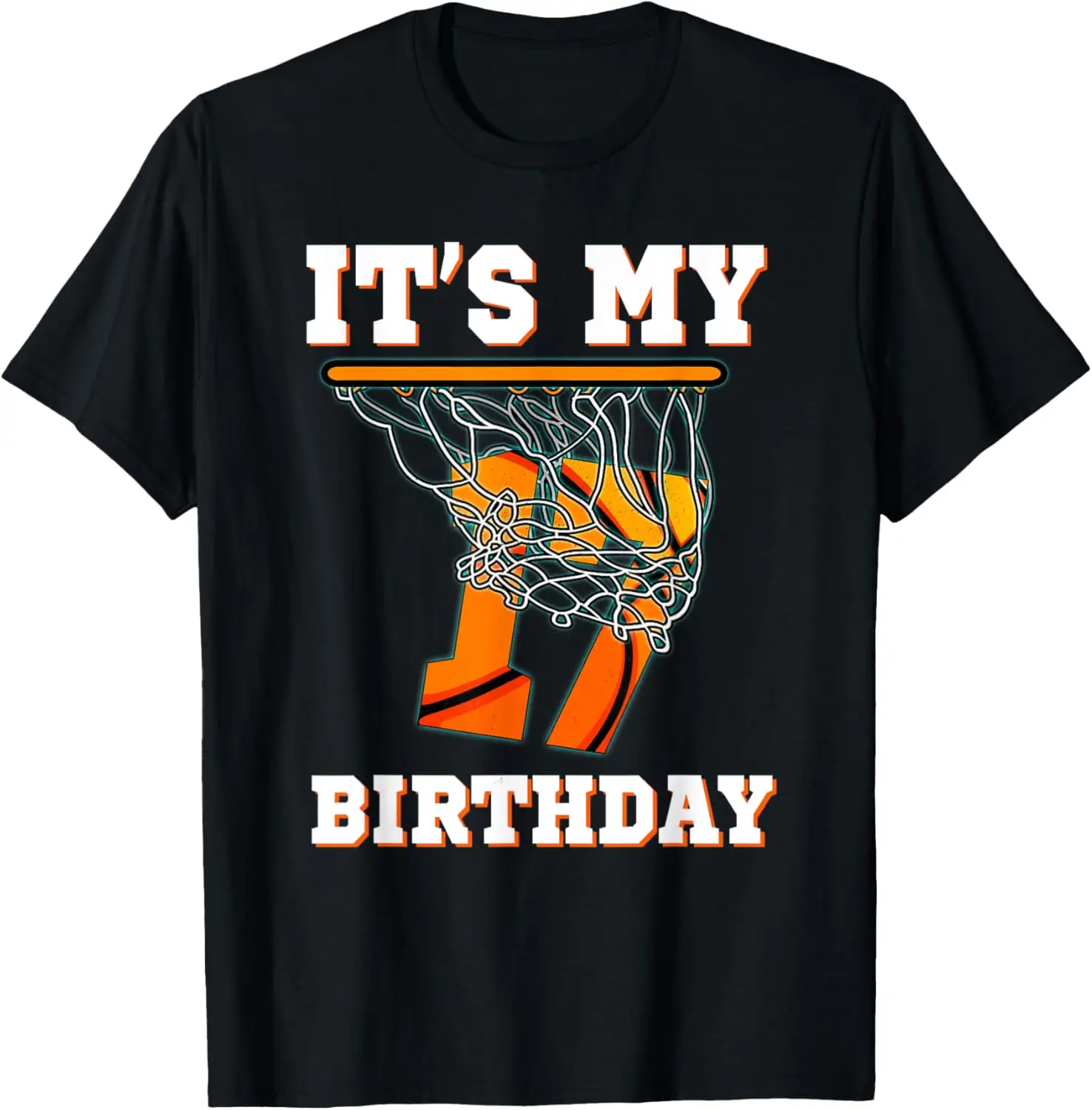 It's My 17th Birthday Basketball Boy Party 17 Years Old T-Shirt