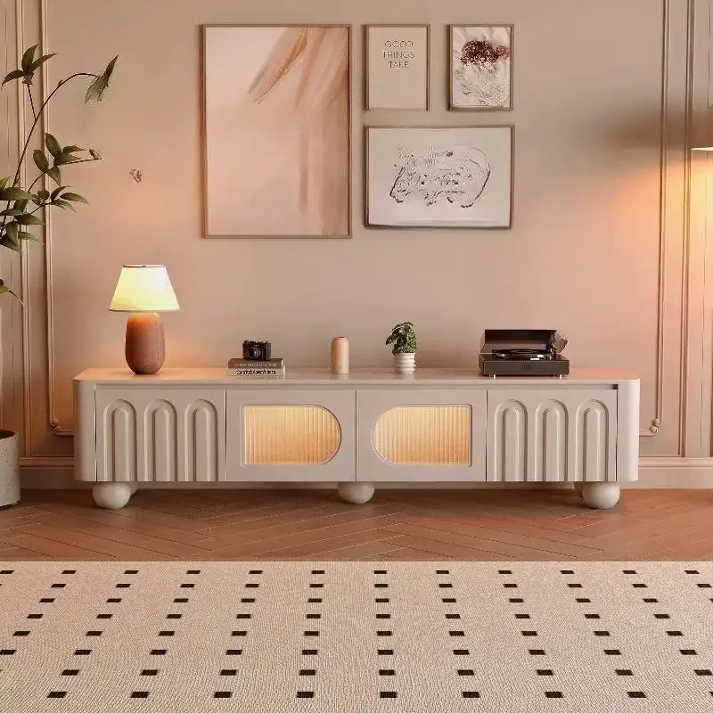 Narrow Minimalist Tv Cabinet Hiding Extendable Long White Tv Stands Modern Storage Designer Mueble Televisor Furniture For Home