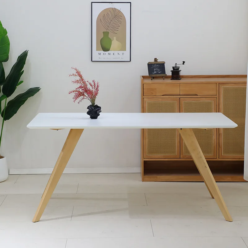LMM1 Japanese-style solid wood rock board table wabi-sabi wind modern simple solid color log wind whale dining table