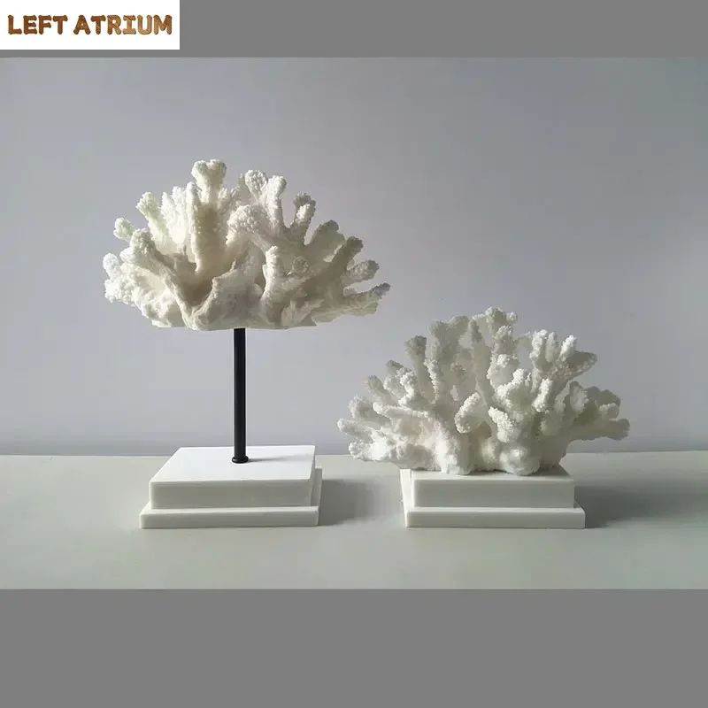 

Simulated White Coral Statue Resin Crafts Modern Artwork Desk Decoration Ornaments Coral Sculpture Room Aesthetics Decor
