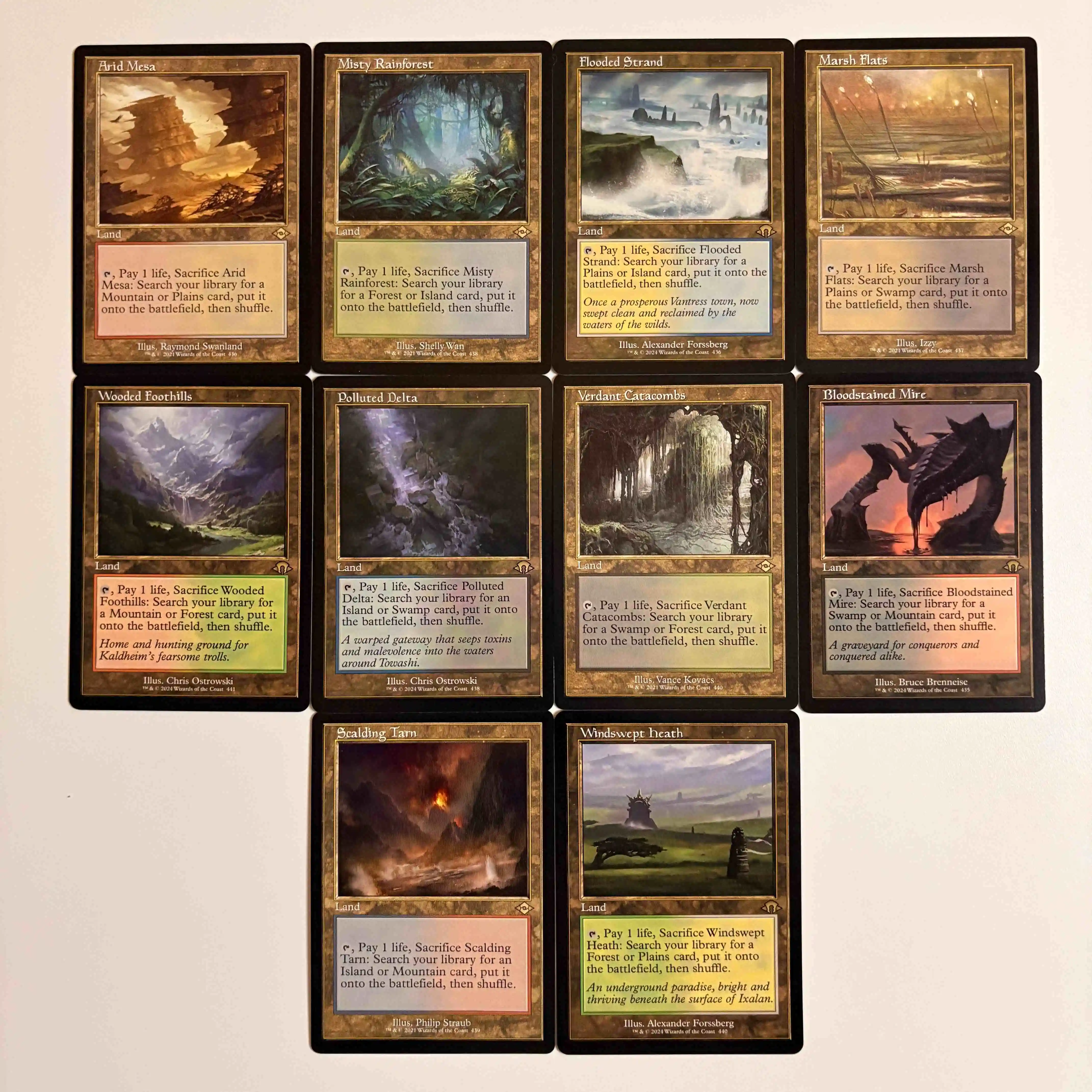 MH3 MH2 RVR TCG Proxy Mágico Fetch Lands Shock Lands Scalding Tarn Blood Crypt Misty Rainforest German Black Core Cardstock