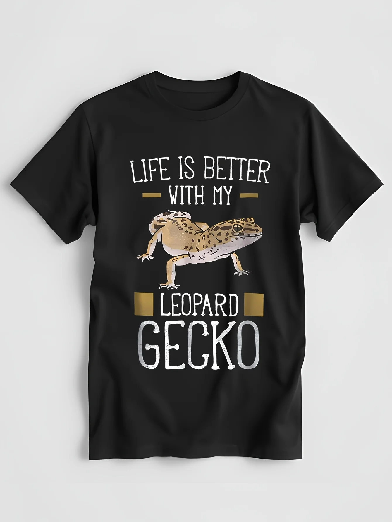 Life Is Better With My Leopard Gecko Shirt - Reptile Shirts Camisas Men Printed Top T-Shirts For Men Tees Summer Oversized L