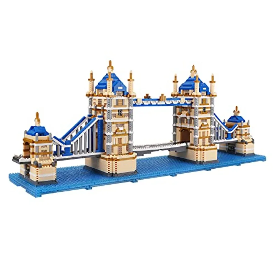 

Micro Mini Building Blocks Set London Tower Bridge Model Kit 3800 PCS Architectural Construction Toy in Grey and Red with Detai