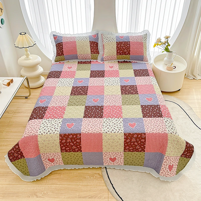 Skin-friendly Breathble Summer Bedspread Touch Soft Quilted Bedspreads Thickened Durable Coverlets 2 in 1 Use As Sheet or Quilt