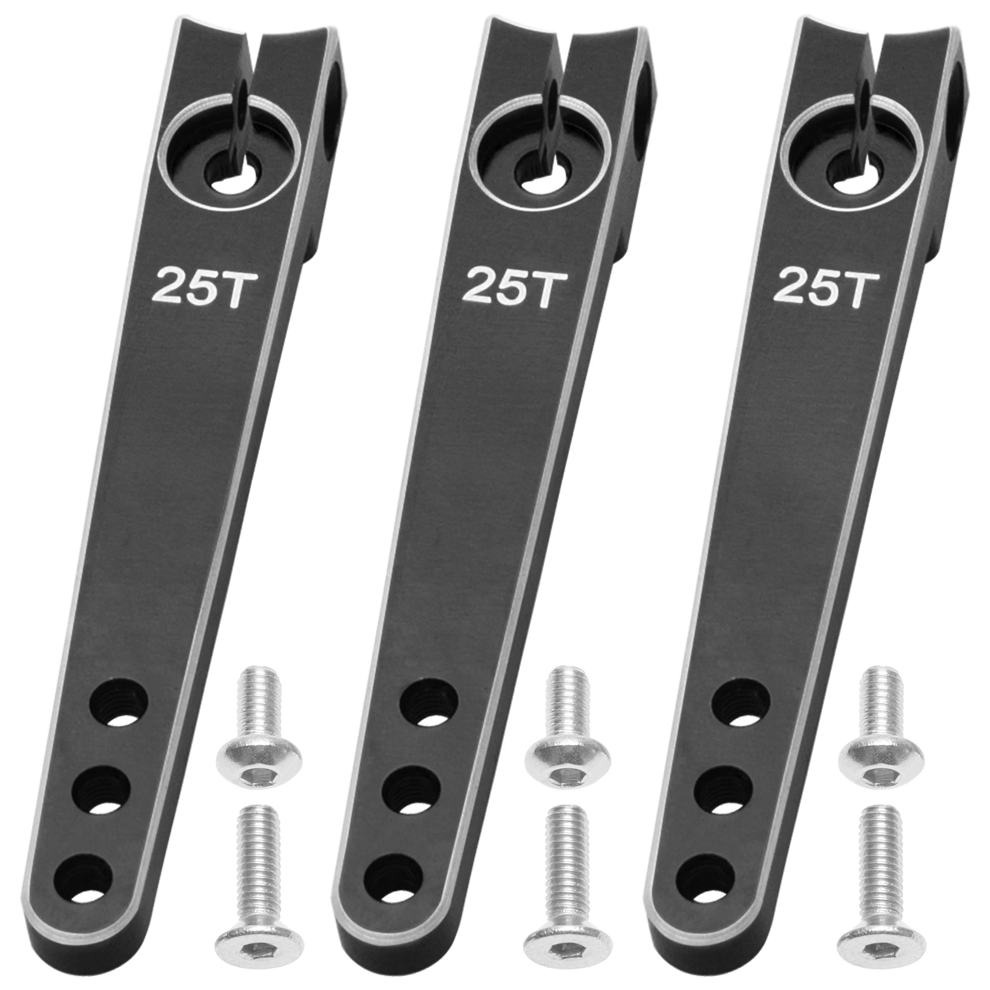 3Pack 25T Servo Braccio Corno Bracci Sterzo In Alluminio per Futaba Hitec Savox Servomotori di Potenza Misura RC Crawler Auto Aereo Aereo Barca