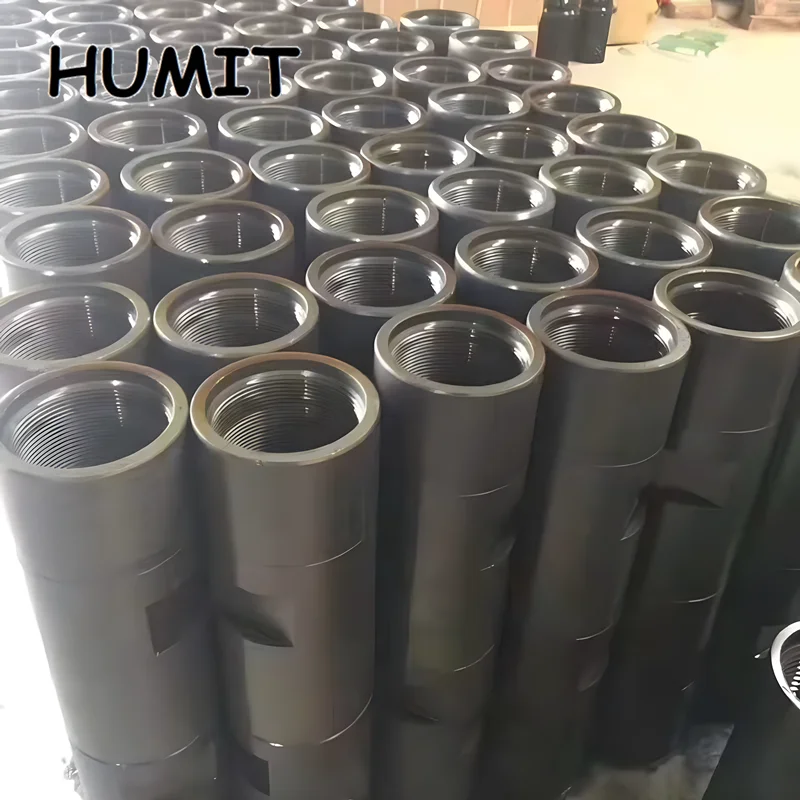 DTH Geological Exploration 42mm 57mm Coupling Pipe Joints  API Taper Thread Rod Connectors Spiral Drill Rod Adaptor