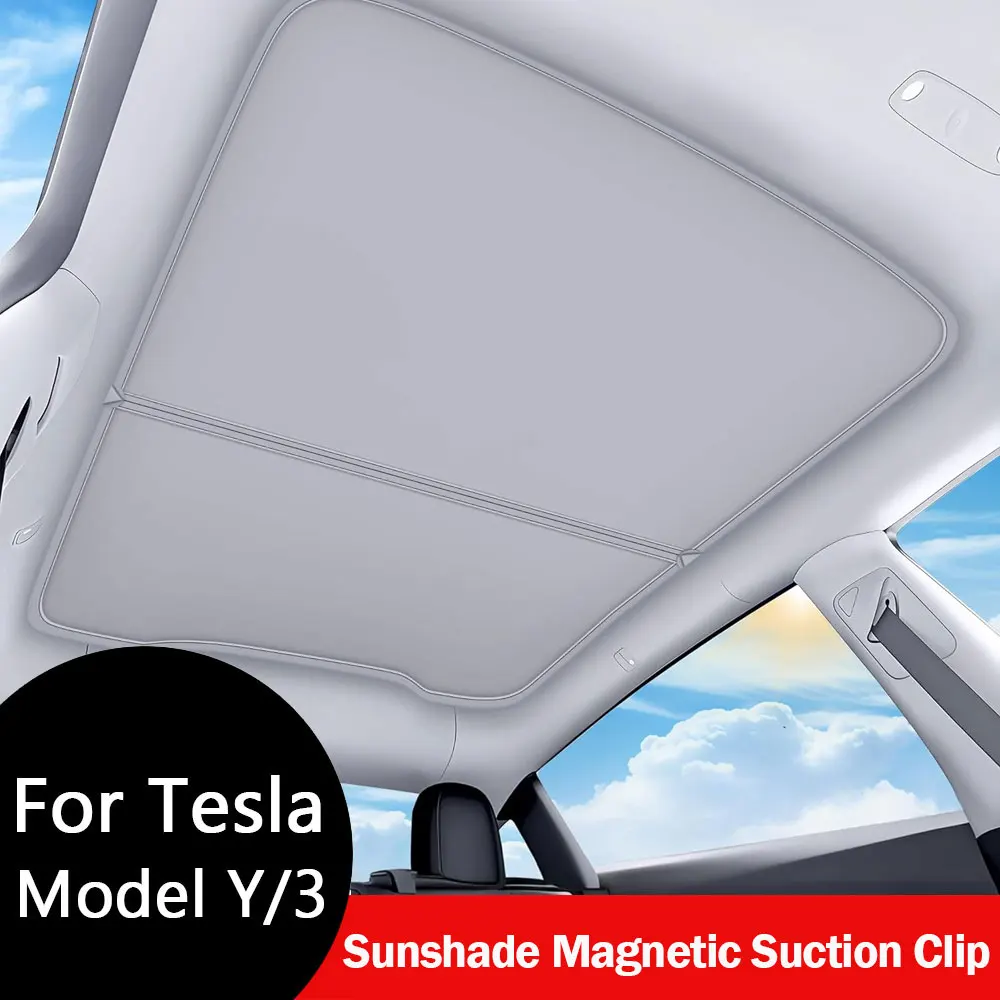 2026 For Tesla Model Y Juniper Sunshade Magnetic Suction Clip Sunroof honeycomb Sunshades Model 3 Highland Skylight Accessory