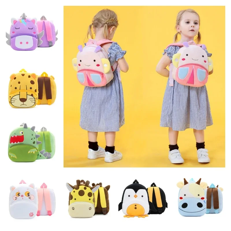 1 Piece Toddler Boy Girl Backpack Cute Cartoon Animal Bee Unicorn Backpack for Little Girl Portablr Outdoor School Backpack