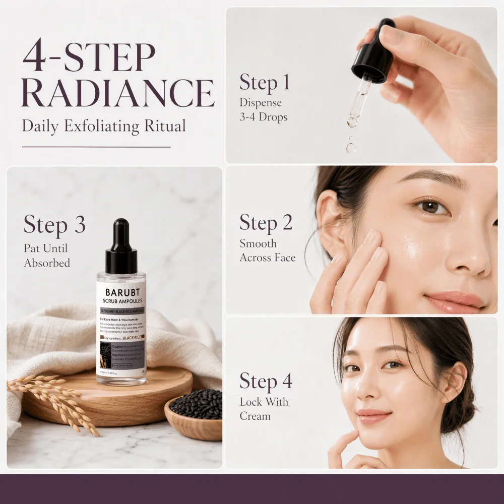 Exfoliating Black Rice Ampoule 80ml, Gentle Daily Skin Treatment, Supports Skin Surface Renewal, Deep Hydrating, Calms Rough‑Feeling Skin, Luxury Gift Option for Skincare Lovers