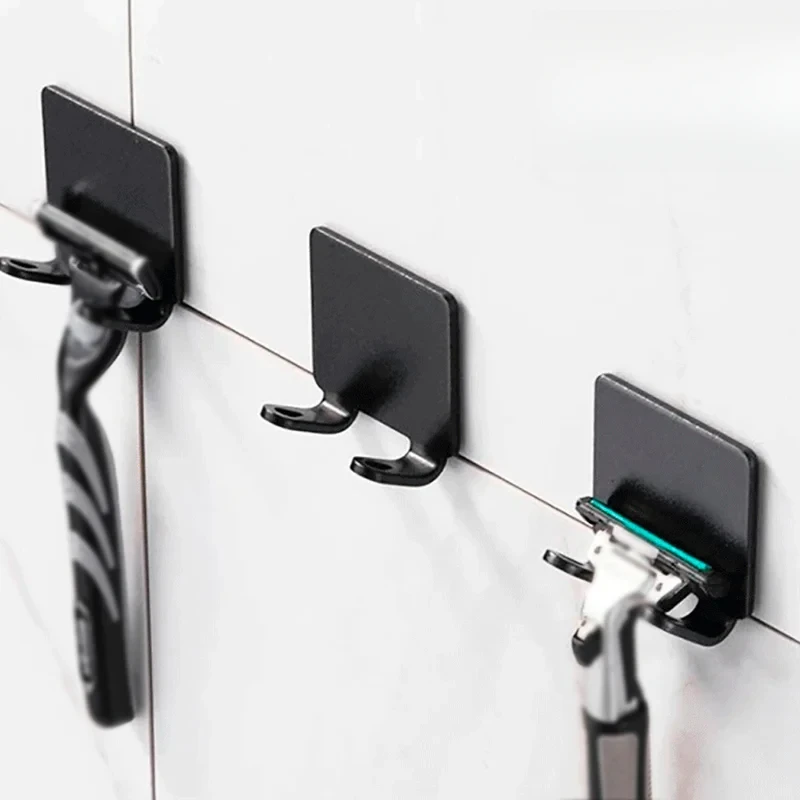 1/2/3/4PCS Shaving Razor Holder Alumium Men Shaving Shaver Storage Hook Wall Shelf Razor Rack Bathroom Kitchen Accessories