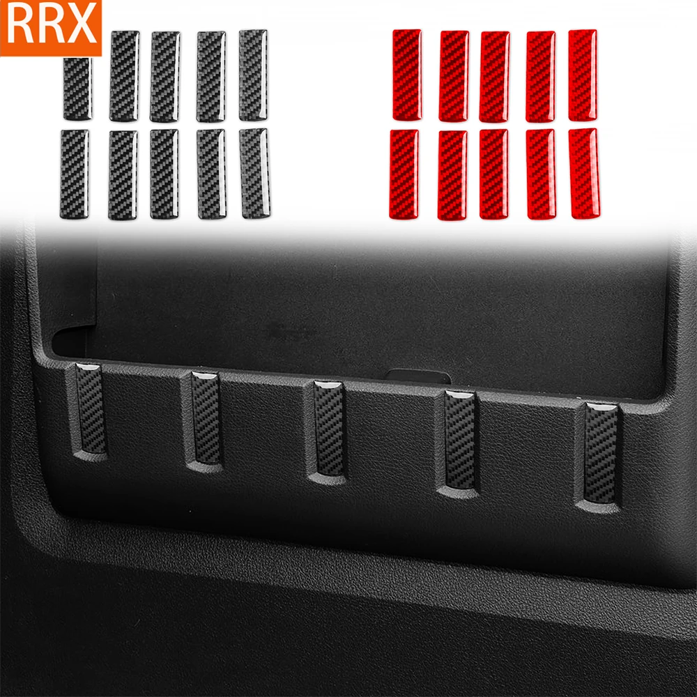 For Ford F-250 350 450 550 F-650 750 2011-2016 Real Carbon Fiber Stickers Back door storage Panel Car Accessories decorative