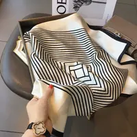 Women Korean version of simple stripes brocade forging 70cm small square scarf scarf headscarf 5