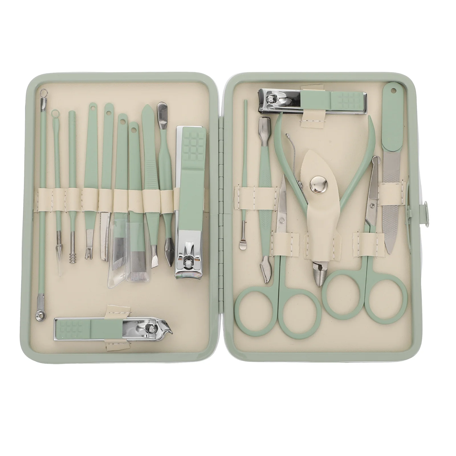 

18 шт., набор кусачек для ногтей, инструменты для ухода за ногтями премиум-класса из нержавеющей стали, компактный портативный набор для маникюра и педикюра для путешествий, домашнего использования