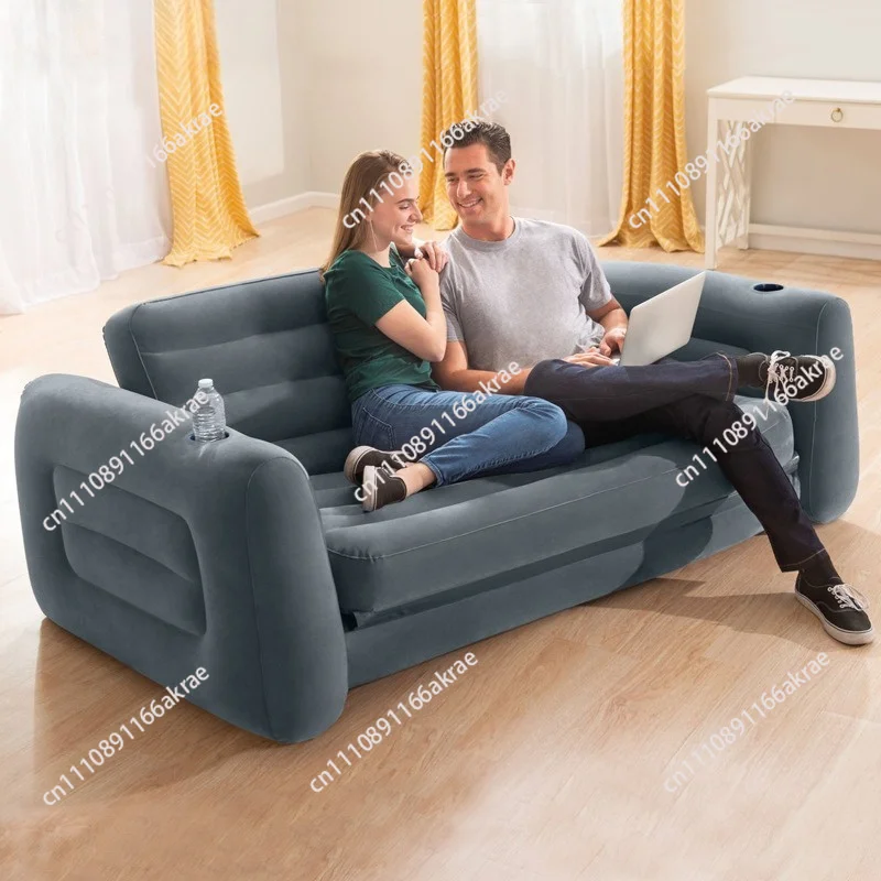 Double Foldable Inflatable Sofa Bed, Thickened Lazy Sofa Lounge Chair for Nap Rest Home Office Camping
