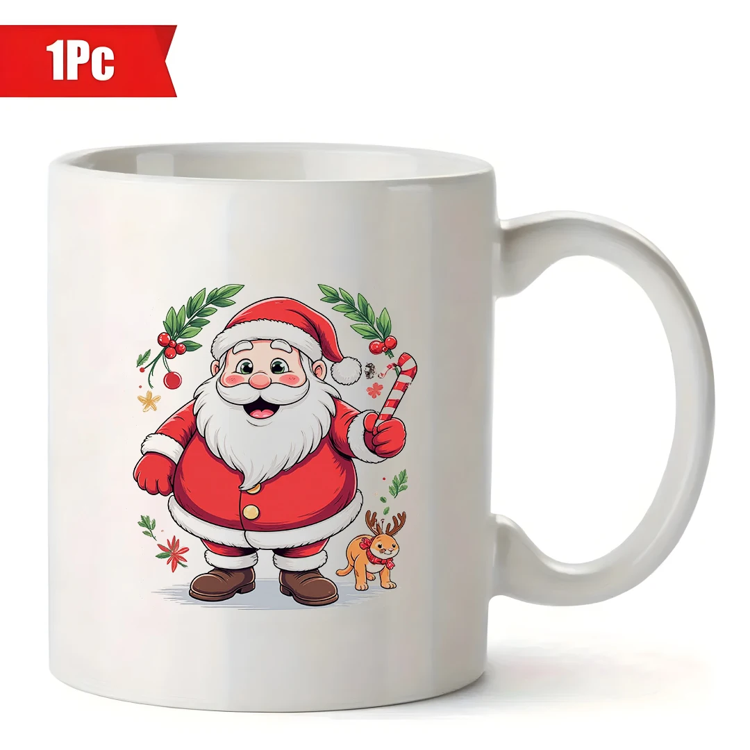 كوب كرتوني سانتا كلوز سعة 11 أونصة + كوب سانتا كلوز هدية عيد الميلاد للأطفال كوب قهوة مكتب عائلي #2