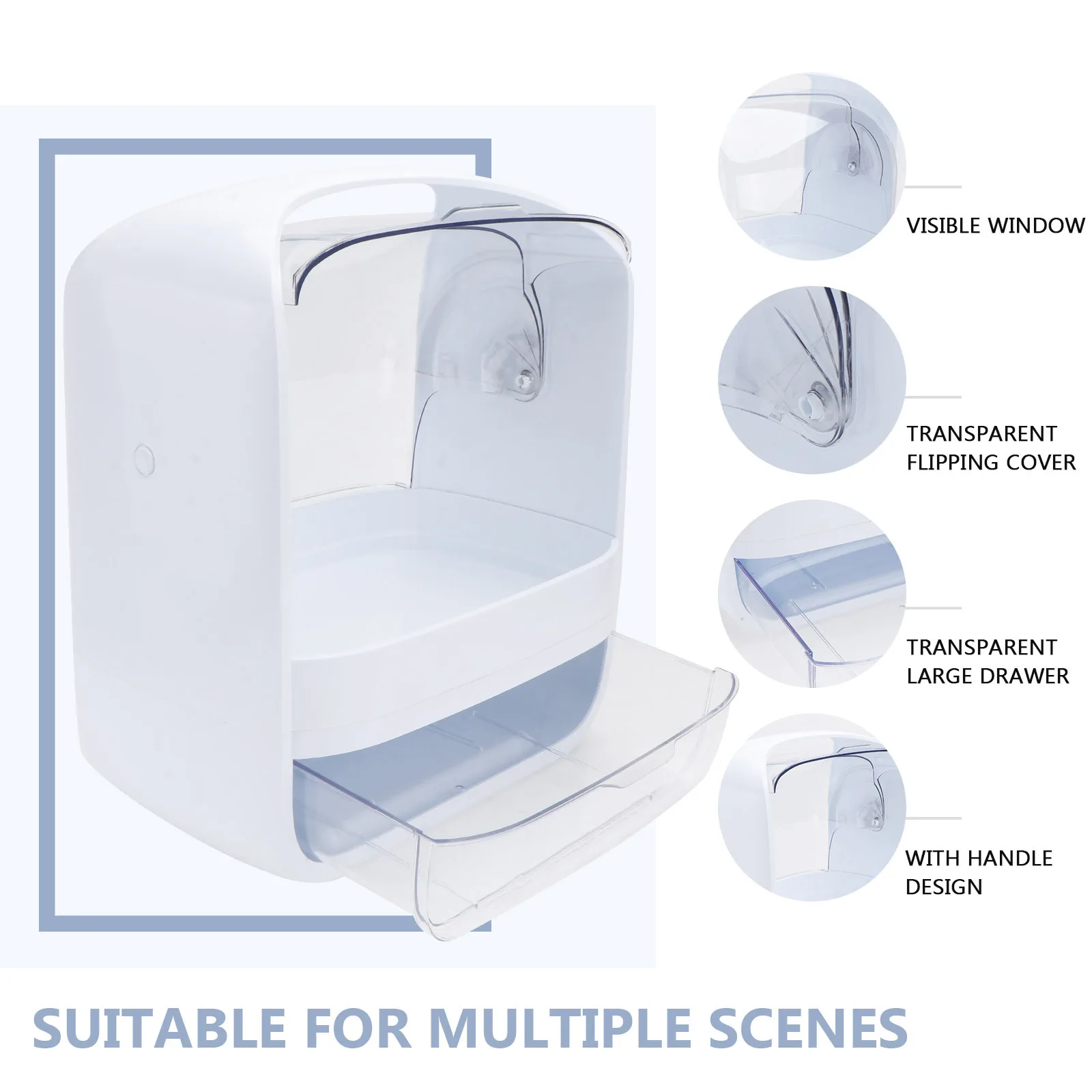 1Pcs Crystal Cosmetics Storage Box Small Size Eco Friendly Skin Care Desktop Storage Organizer Makeup Box Cosmetics Case