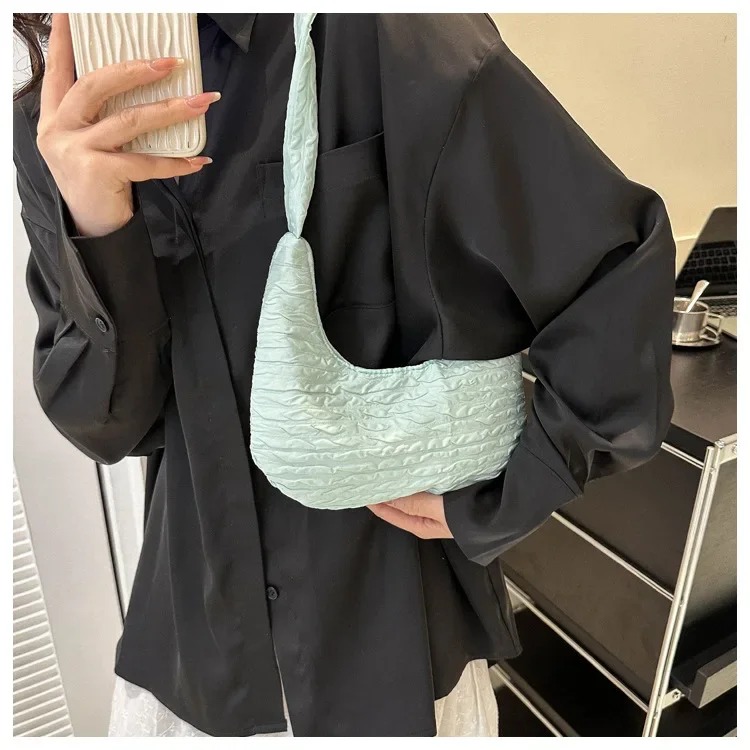 

2023 New Woman Shoulder Bag, Fresh, Sweet, Casual Dumpling Bag, Minimalist Backpack, Artistic Style, Commuting Crossbody Bag