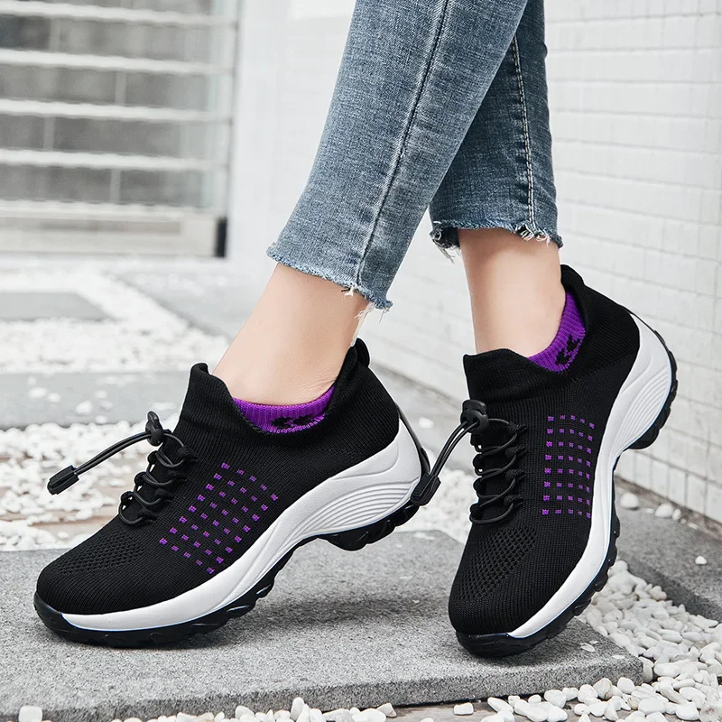 2024 Cross-Border New Arrival plus Size 35-45tenis Rubber Sock Shoes Outdoor Travel Sports Women's Shoes