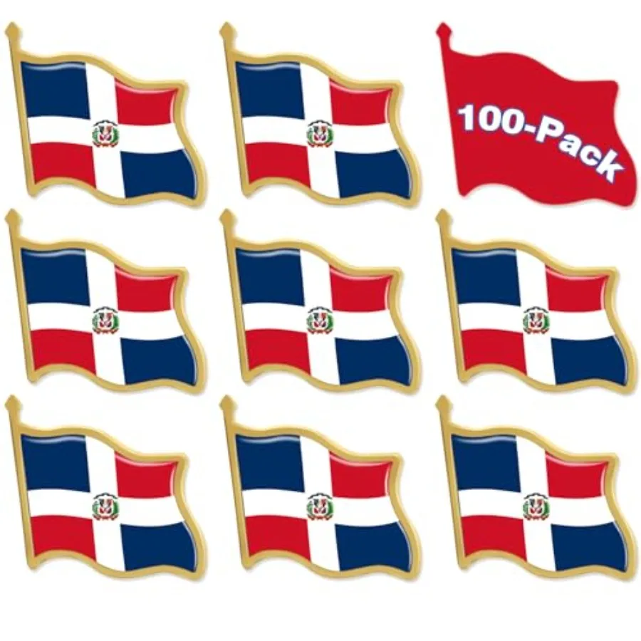 

12/24/50/100 Pack-Dominican Flag Pins Bulk -1" Metal Patriotic Dominican Lapel Pins Badge Souvenir For Hat Bag Travel Gifts…