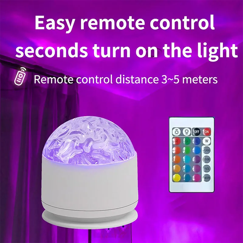 Aurora Waves LED Projector Light Remote Control Night Light 16 Color Effects Suitable for Bedroom Game Room Home Theater Decor