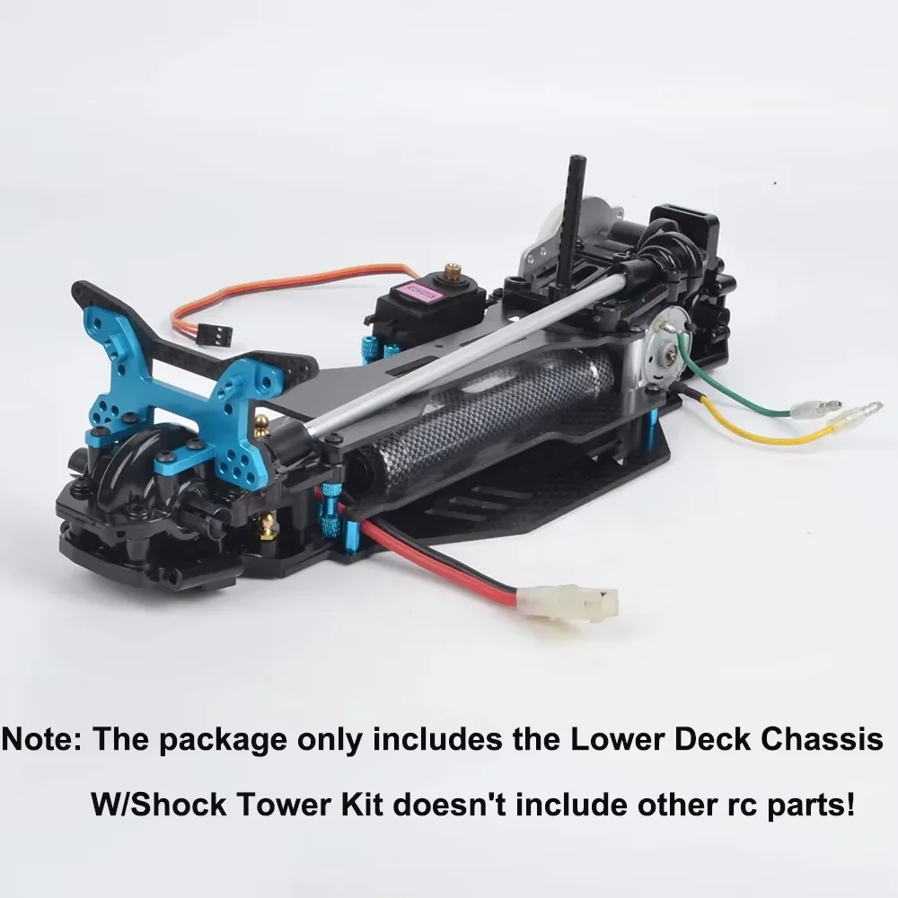 1set RC Custom Carbon Fiber Lower Deck Chassis W/Shock Tower Kit  Compatible with Tamiya DF-03 Dark Impact Parts