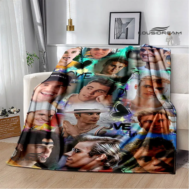 Justin Bieber printed blanket Warm Flannel Blankets Soft and Comfortable blanket Home Travel Blanket bed linings Birthday Gift