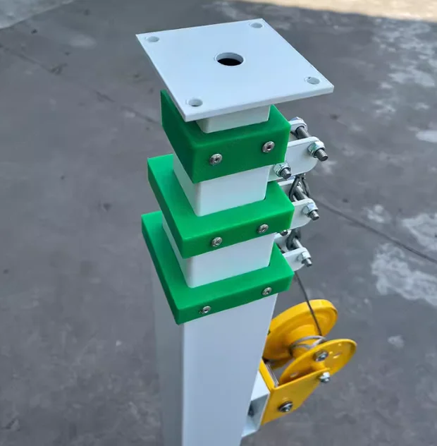 Hand lift monitoring pole custom manual telescopic mechanical winch lift mast
