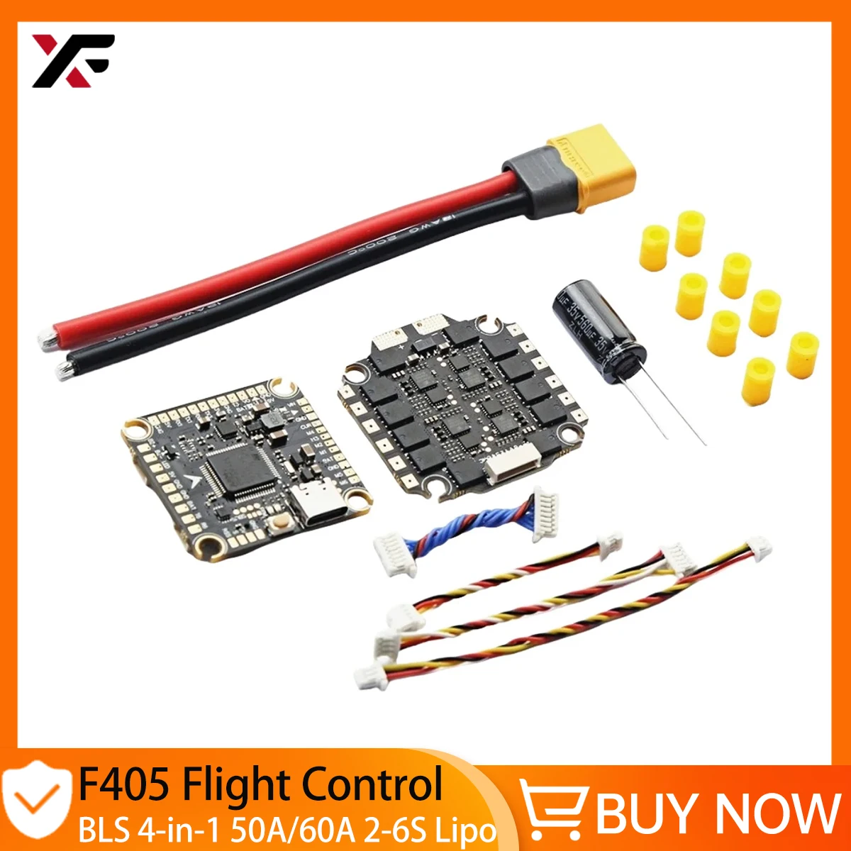 

XFlight Hobby F405 Flight Control BLS 4-in-1 50A/60A 2-6S Lipo F405 Stack 30.5X30.5mm for FPV Freestyle Racing Drone Quadcopter