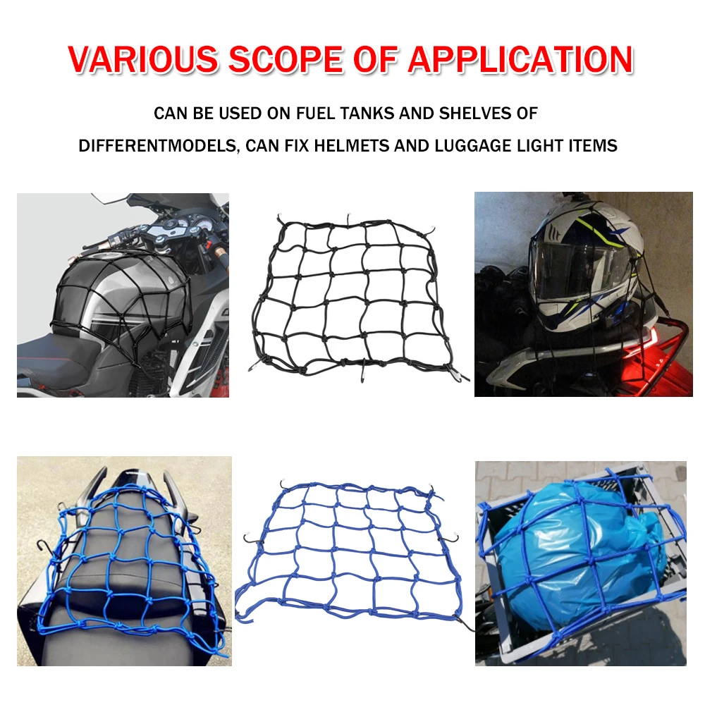 Universele 6 Haken Motorfiets Brandstoftank Bagage Cargo Mesh Helm Netto Voor Yamaha Tenere 700 Fzs 600 Xmax 250 Voor kawasaki Z900 Rs