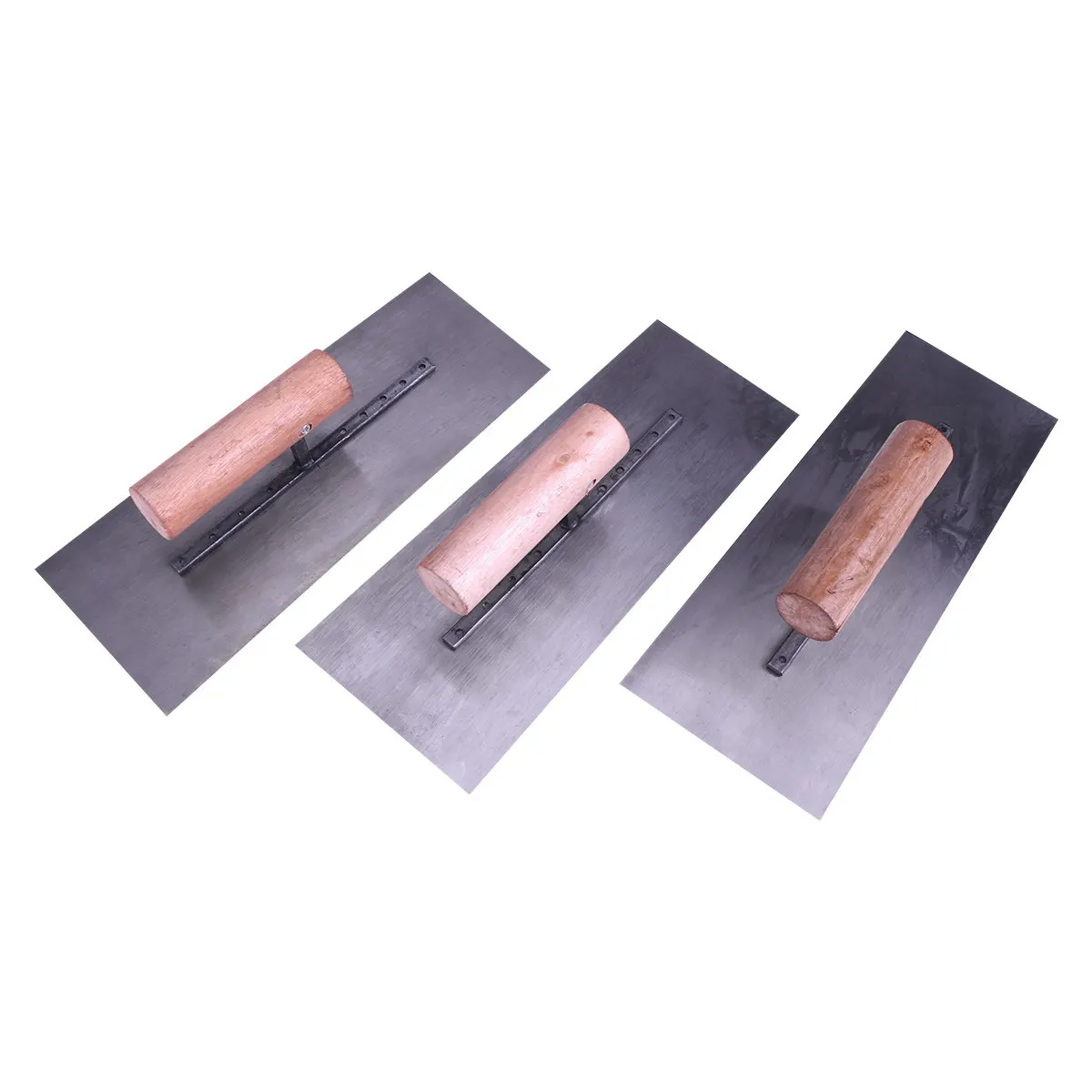 3Pcs Plastering Trowel Wooden Handle Concrete Hand Trowel Leveling Surface Finishing Mud Preparing Construction Tool