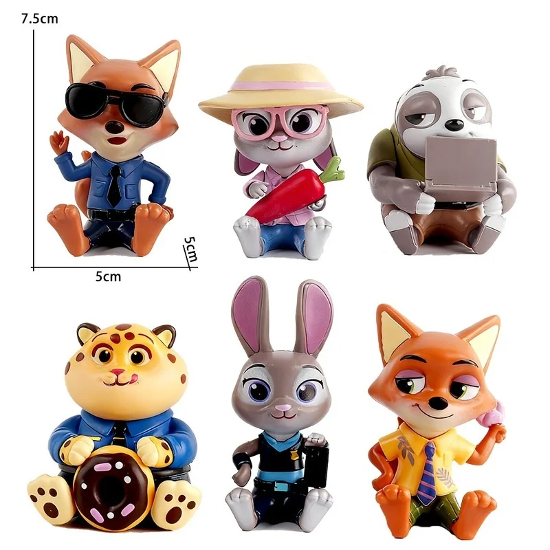 Zootopia 2 Modello di bambola fatta a mano Ornamento Crazy Nick Rabbit Judy Hopps Ufficiale di polizia Gary Snake Action Figure da collezione Toy