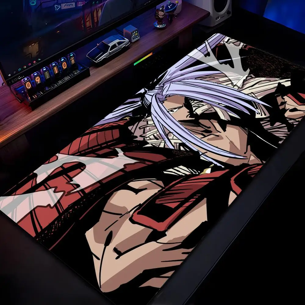

Коврик для мыши с HD-печатью «Аниме Shaman King», для геймеров, с фиксированным краем, нескользящий, XXL 90x40 см, для клавиатуры и ПК, настольный коврик